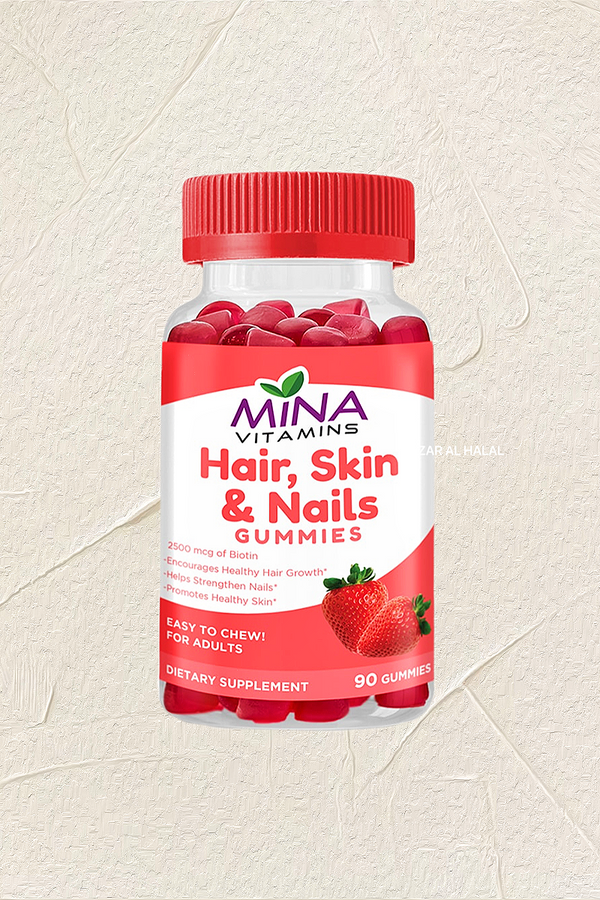 Halal Mina Hair & Skin Vitamins - Vegetarian, Non-GMO, Gluten Free 90ct