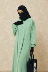 Mint Salam 2 Abaya - Comfy Style Front Zipper - Nida