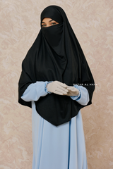 Black Eliza Diamond Khimar - Stretch Cotton - Medium