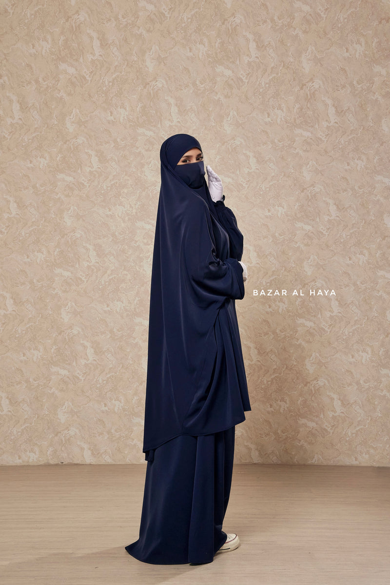 Hoor - Two Piece Navy Jilbab With Skirt- Long & Loose