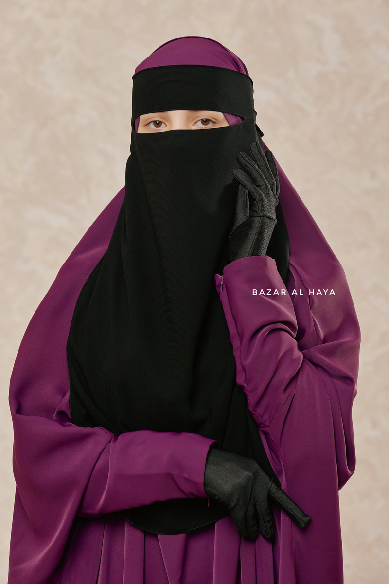Black Single Layer Niqab - Super Breathable