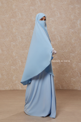 Baby Blue Salam Abaya & Mubarak Khimar Set - Nida