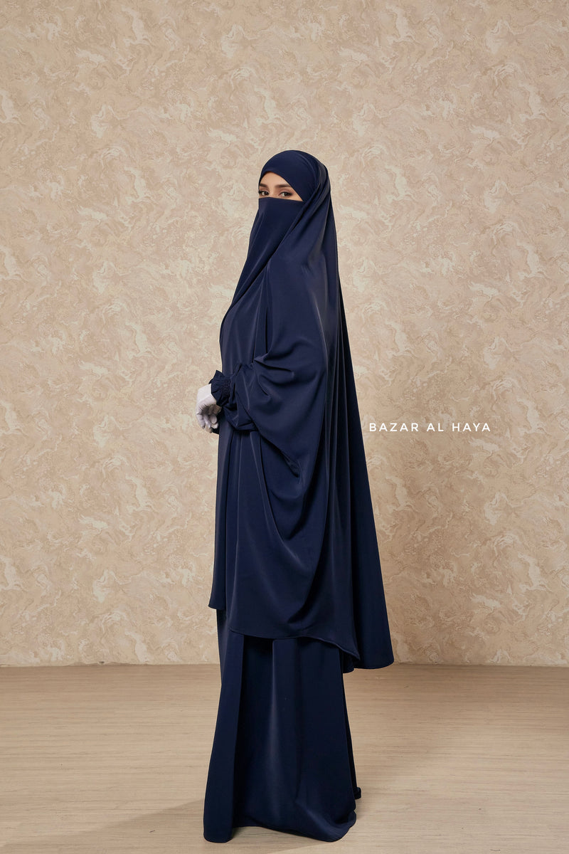 Hoor - Two Piece Navy Jilbab With Skirt- Long & Loose