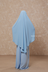 Baby Blue Salam Abaya & Mubarak Khimar Set - Nida