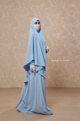 Baby Blue Salam Abaya & Mubarak Khimar Set - Nida