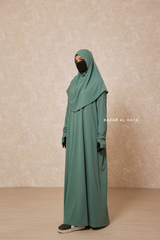 Mint Khawla Premium Corduroy Cotton Two Piece Prayer Dress - Abaya & Khimar