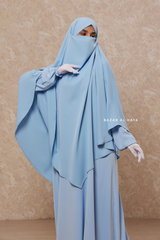 Baby Blue Salam Abaya & Mubarak Khimar Set - Nida