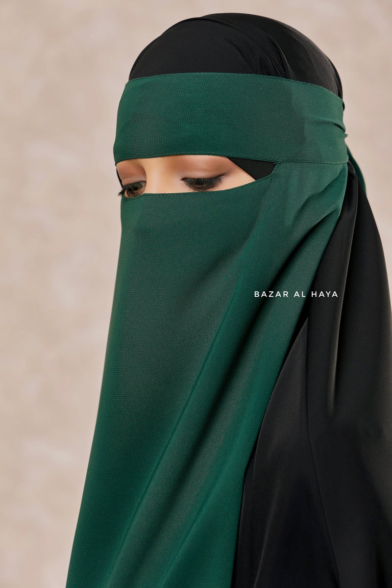 Emerald Green Single Layer Niqab - Super Breathable & Comfy