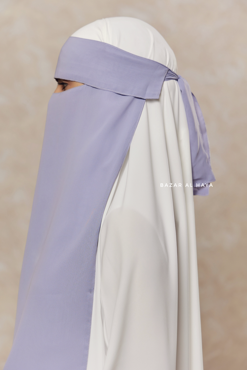 Silver Flap Single Niqab - Super Breathable Veil - Large