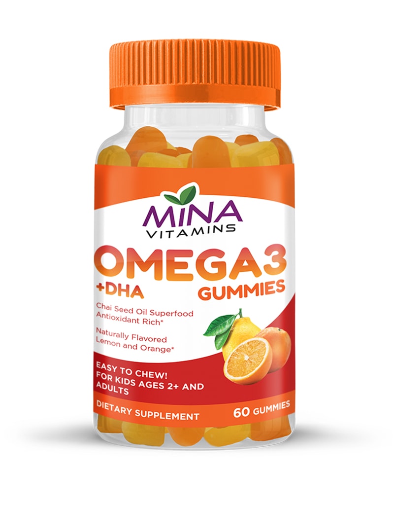 Halal Mina Omega3 + DHA Multivitamin - Vegetarian, Non-GMO, Gluten Free 60ct