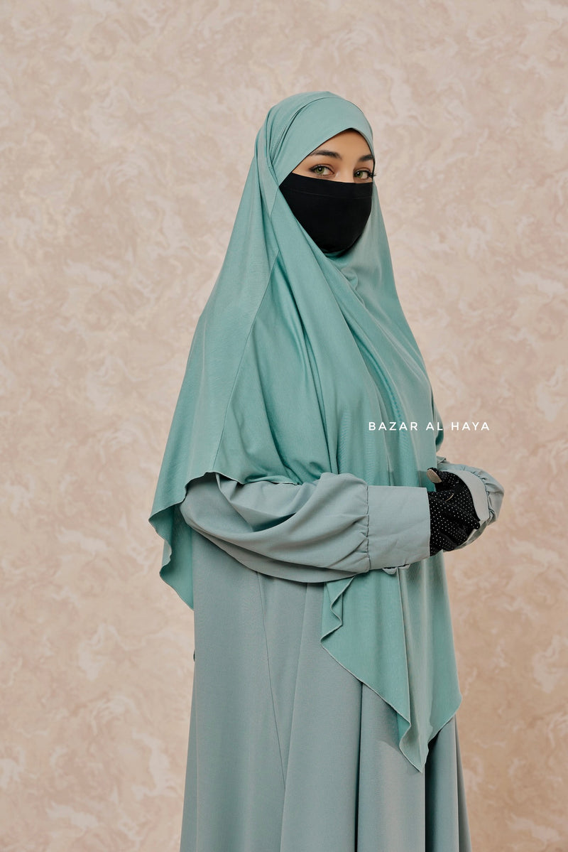 Mint Eliza Long Triangle Diamond Khimar - Soft Cotton