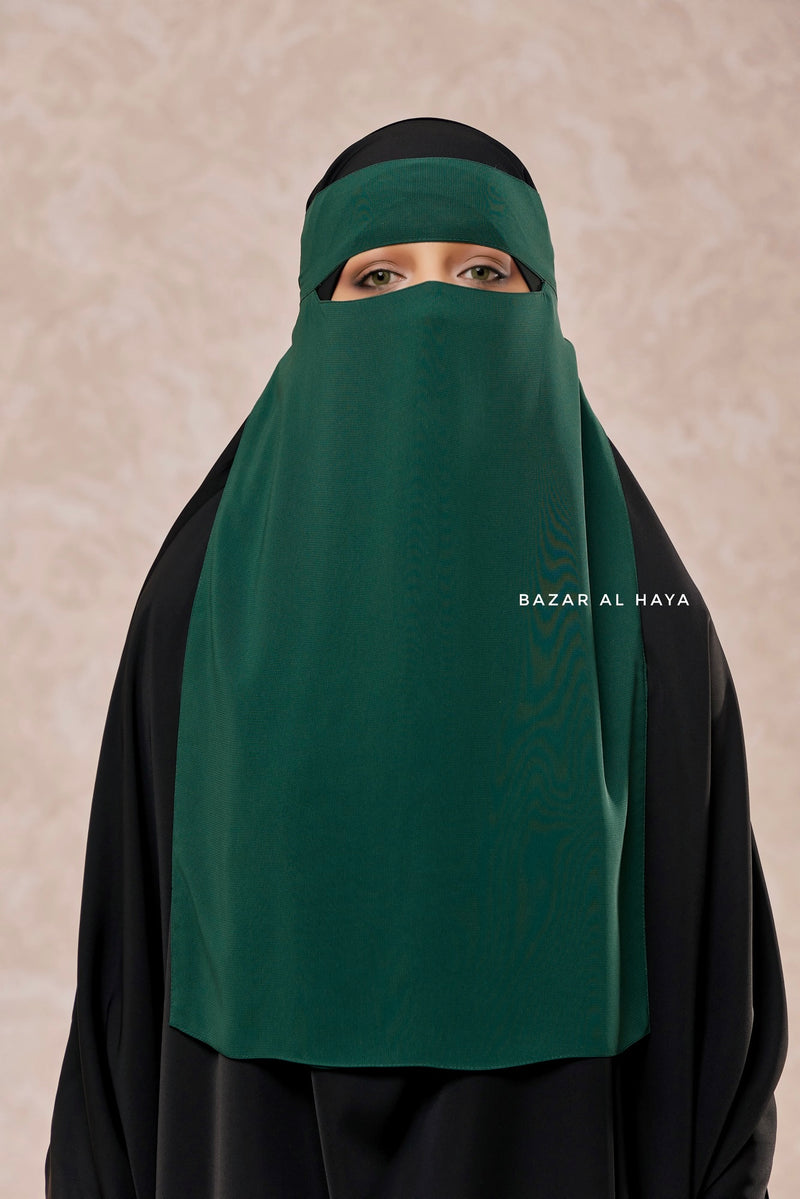 Emerald Green Single Layer Niqab - Super Breathable & Comfy