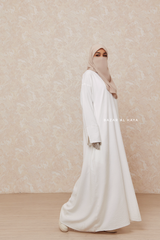 Ivory Rahima Loose Fit Comfy Abaya With Pockets - Leon