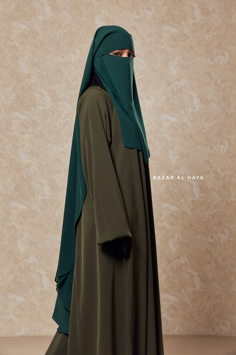 Emerald Two Layer Flap Niqab - Wide & Super Breathable Veil