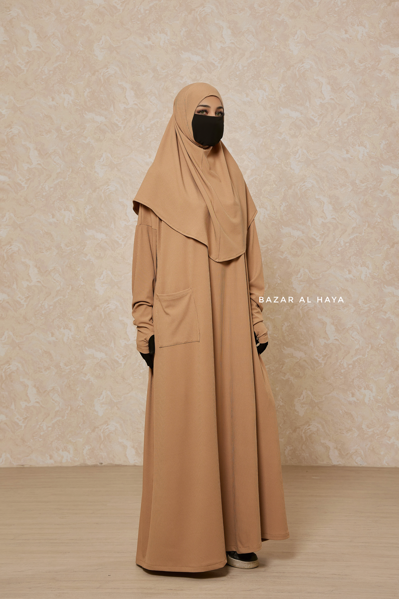 Amber Khawla Premium Corduroy Cotton Two Piece Prayer Dress - Abaya & Khimar