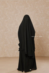 Black Ibadah Two-piece Jilbab with Skirt, Haj, Umrah Garment & Prayer Set