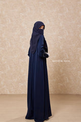 Navy Salam Abaya - Loose & Wide Bottom