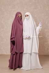 Jahida Two Piece Jilbab With Loose Pants Set - Skirt-Style Shalwar