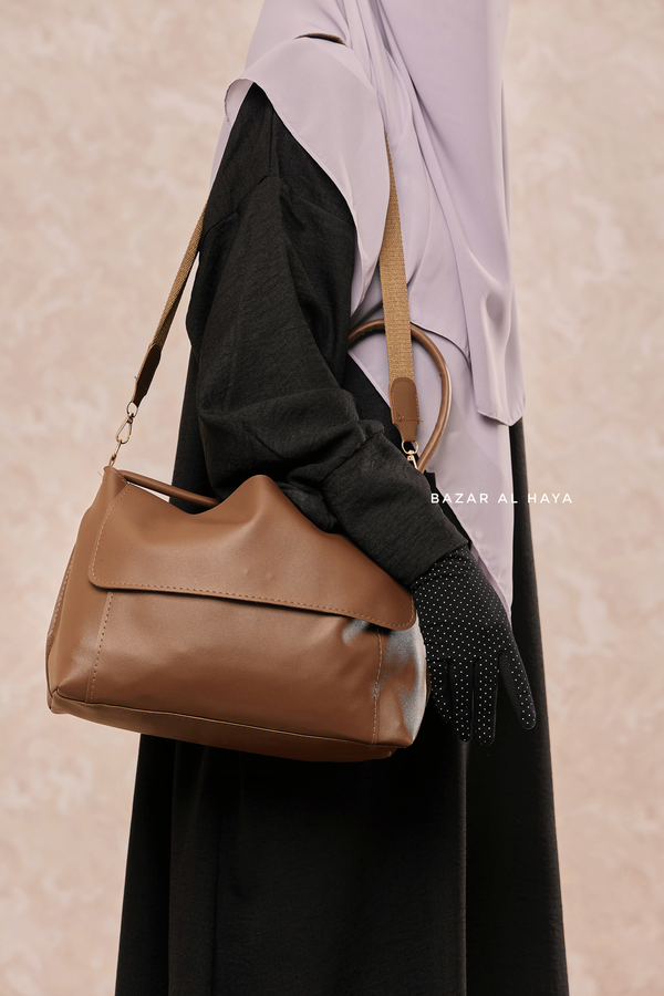 Crossbody & Shoulder Minimal Bag In Cinnamon - Gift