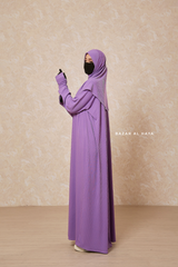 Lavender Khawla Premium Corduroy Cotton Two Piece Prayer Dress - Abaya & Khimar