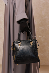 Square Croc Crossbody Bag In Black