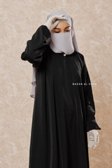 Black Salam 2 Abaya - Comfy Style Front Zipper - Nida