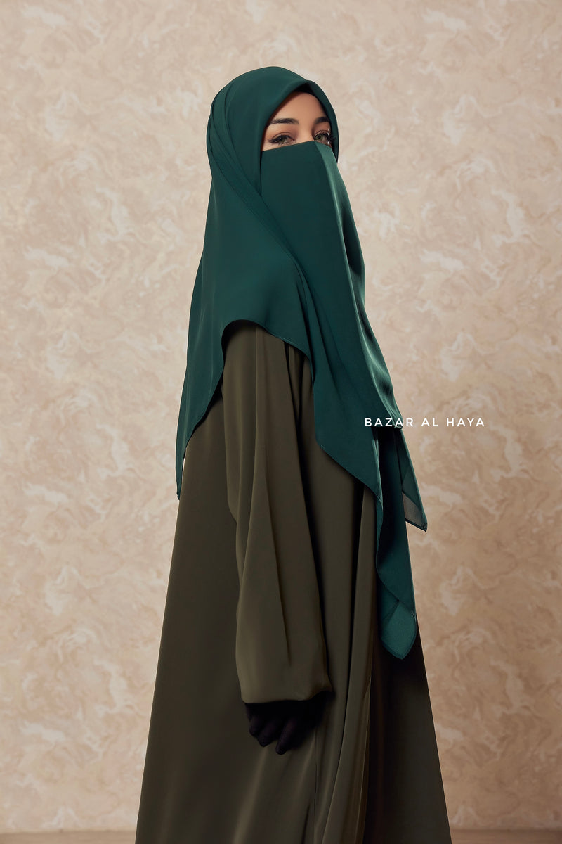 Emerald Green Single Half Niqab - Super Breathable Veil