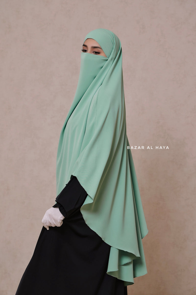 Mint Mubarak Long Triangle Diamond Khimar - Nidha Extra Long