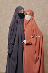 Sarah One Piece Jilbab - Zipper Sleeves - Silk Crepe