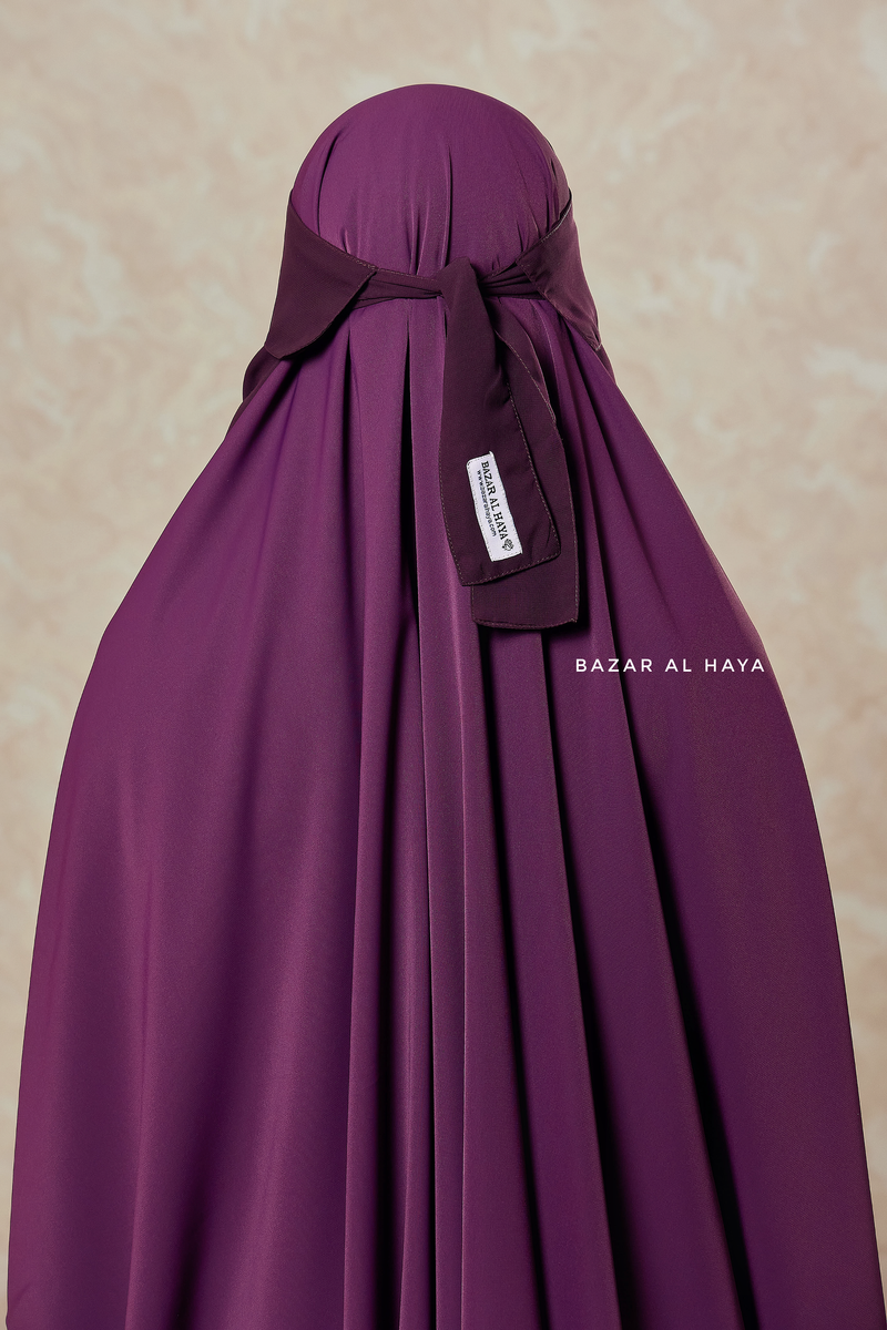 Plum Flap Single Niqab - Super Breathable Veil - Large