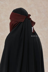 Flap Brown Single Niqab - Super Breathable Veil - Large