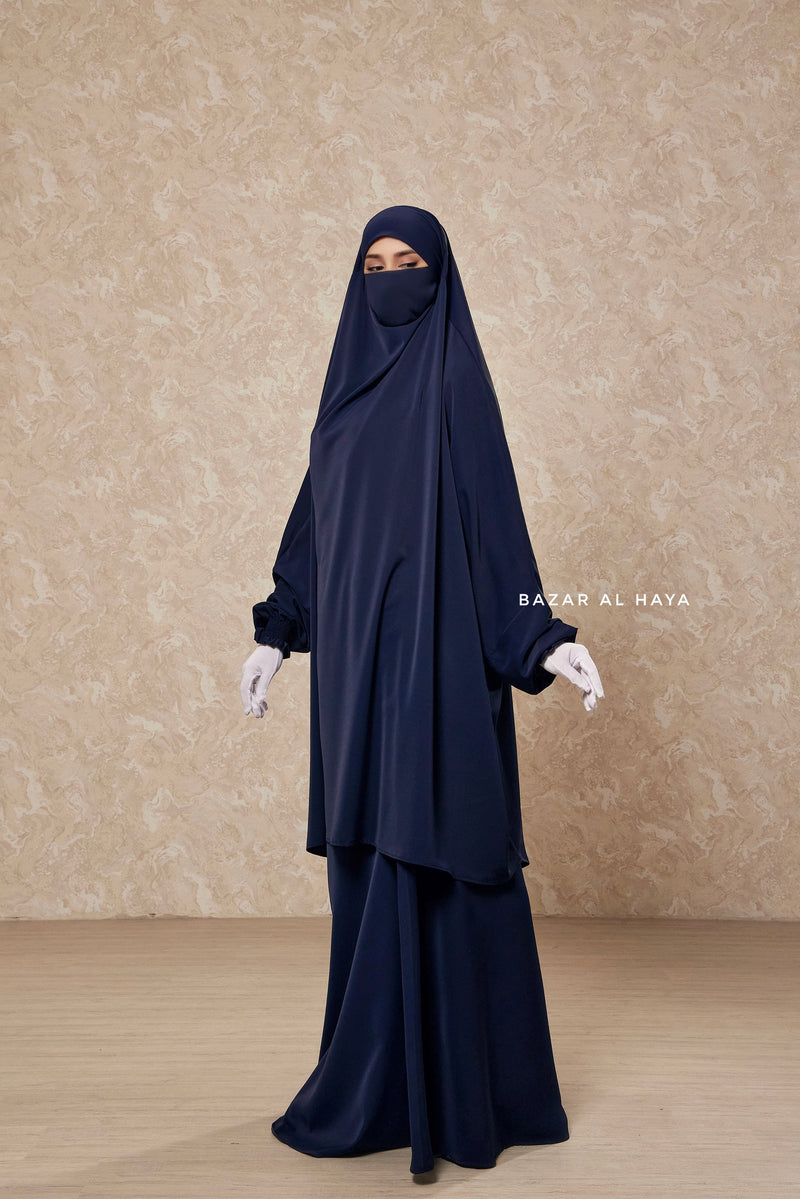 Hoor - Two Piece Navy Jilbab With Skirt- Long & Loose