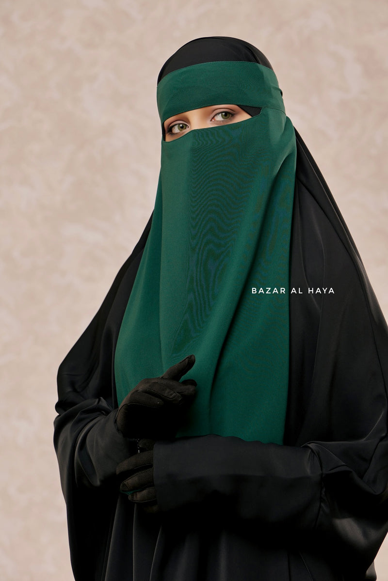 Emerald Green Single Layer Niqab - Super Breathable & Comfy