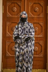 Black Print Prayer / Salah Dress 2 - Super Breathable In 100% Cotton