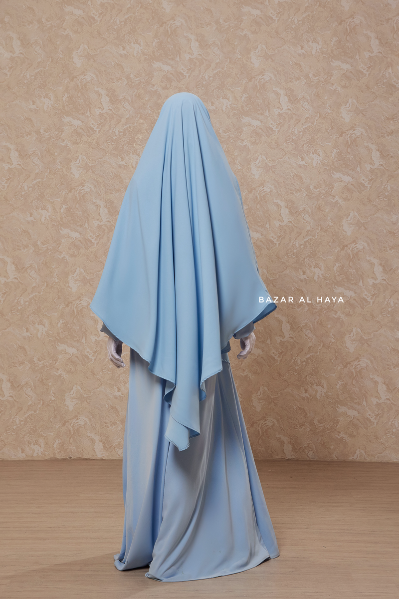 Baby Blue Salam Abaya & Mubarak Khimar Set - Nida