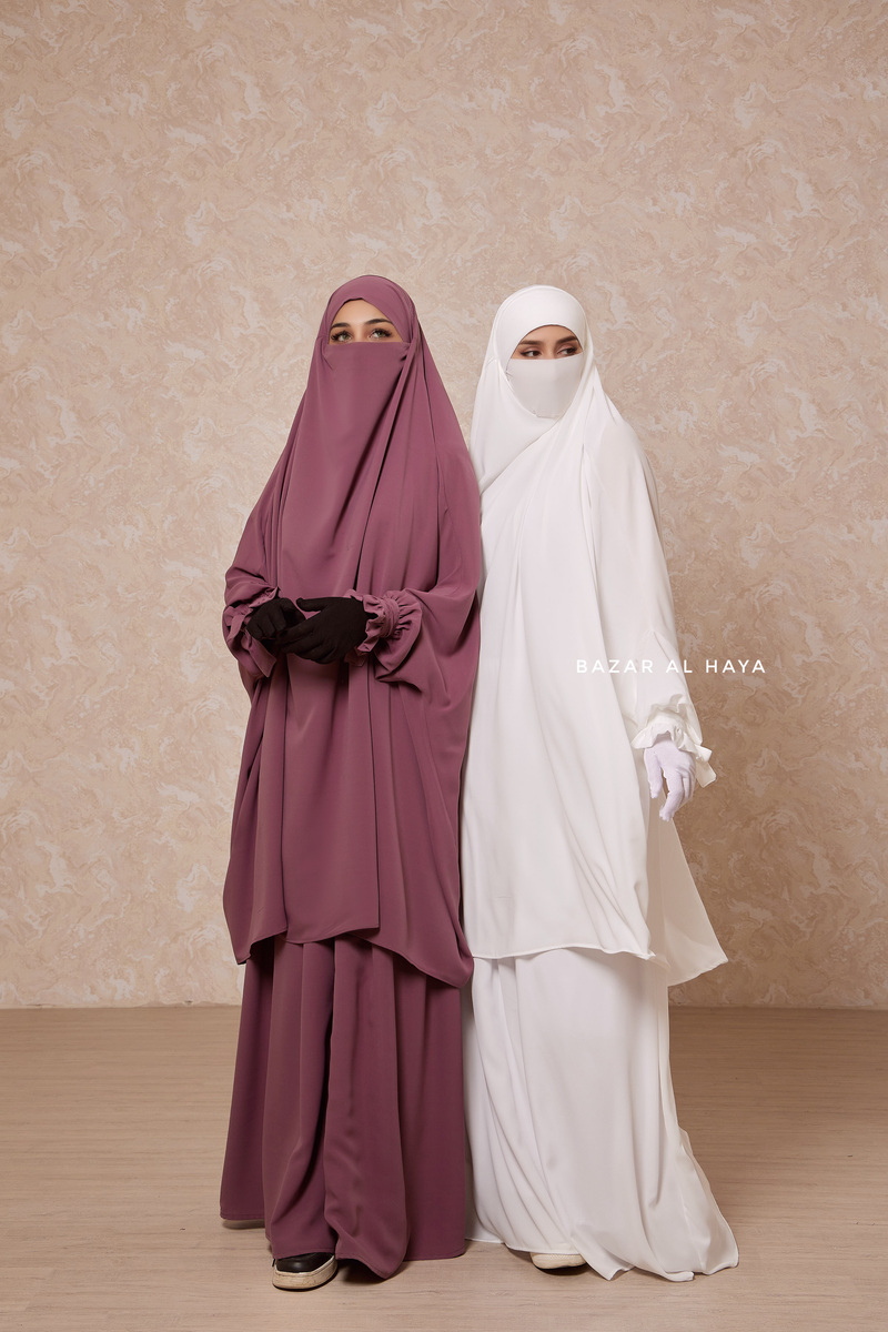 Jahida Two Piece Jilbab With Loose Pants Set - Skirt-Style Shalwar