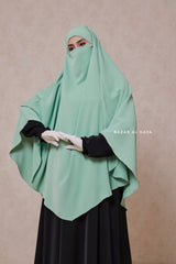 Mint Mubarak Long Triangle Diamond Khimar - Nidha Extra Long