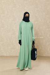 Mint Salam 2 Abaya - Comfy Style Front Zipper - Nida