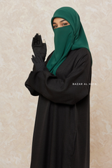 Black Rahima Loose Fit Comfy Abaya With Pockets - Leon