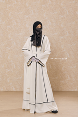 Fazeela Open Front Abaya In Classic Design - Premium Silk Crepe