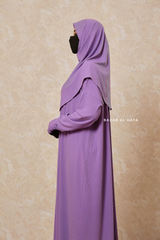 Lavender Khawla Premium Corduroy Cotton Two Piece Prayer Dress - Abaya & Khimar