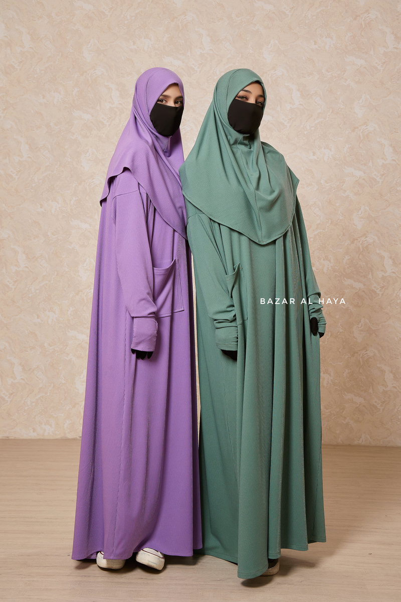 Khawla Premium Corduroy Cotton Two Piece Prayer Dress - Abaya & Khimar