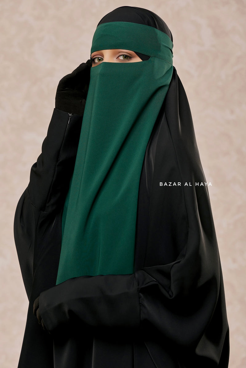 Emerald Green Single Layer Niqab - Super Breathable & Comfy