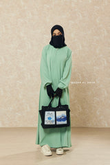 Mint Salam 2 Abaya - Comfy Style Front Zipper - Nida