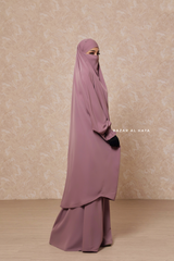 Dusty Rose Hoor - Two Piece Jilbab With Skirt- Long & Loose