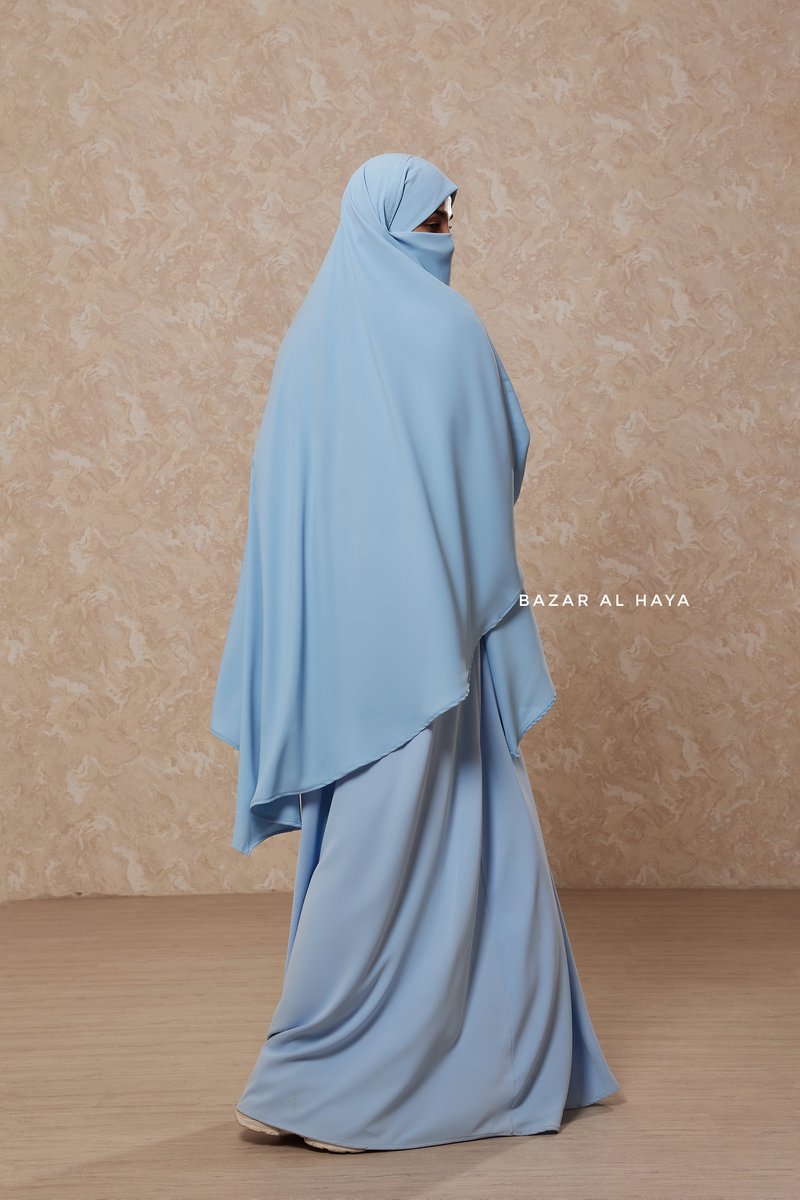 Baby Blue Salam Abaya & Mubarak Khimar Set - Nida