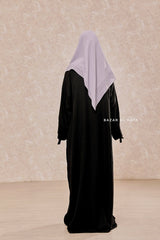 Silver Square Scarf With Half Niqab Set - Super Breathable