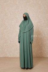 Mint Khawla Premium Corduroy Cotton Two Piece Prayer Dress - Abaya & Khimar