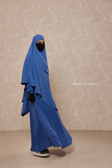 Steel Blue Salam 2 Abaya & Mubarak Khimar Two Piece Set - Nida