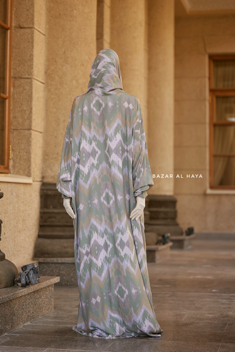 Foliage Print Prayer / Salah Dress 2 - Super Breathable In 100% Cotton